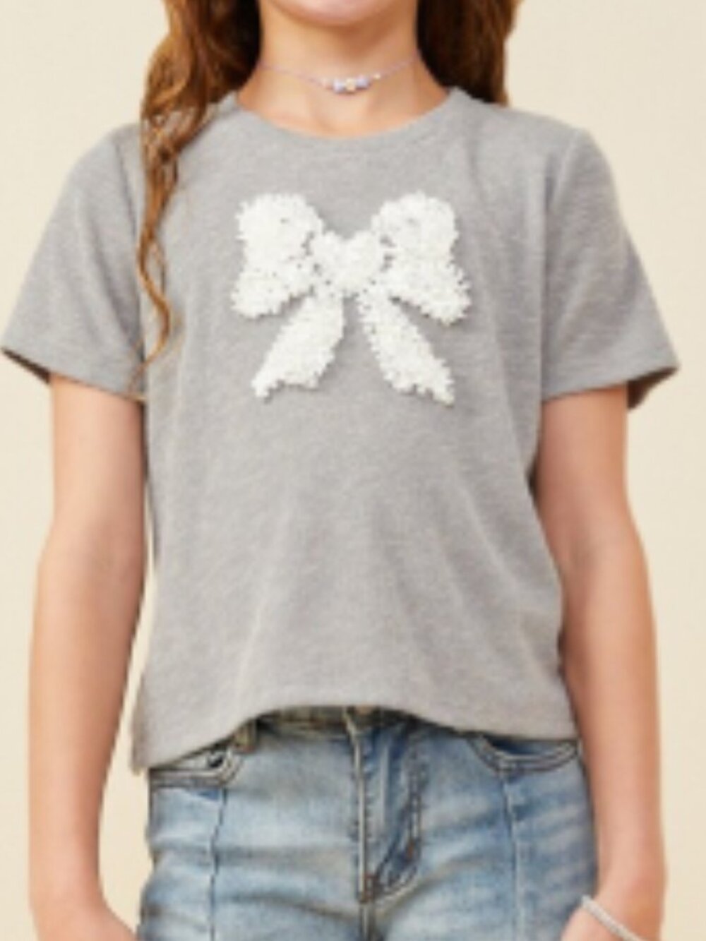 Girls Pearl Detailed Bow